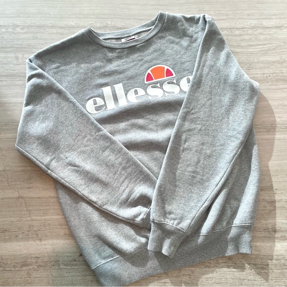 Ellesse Logo Crew Neck Sweatshirt Grey - Picture 3 of 5